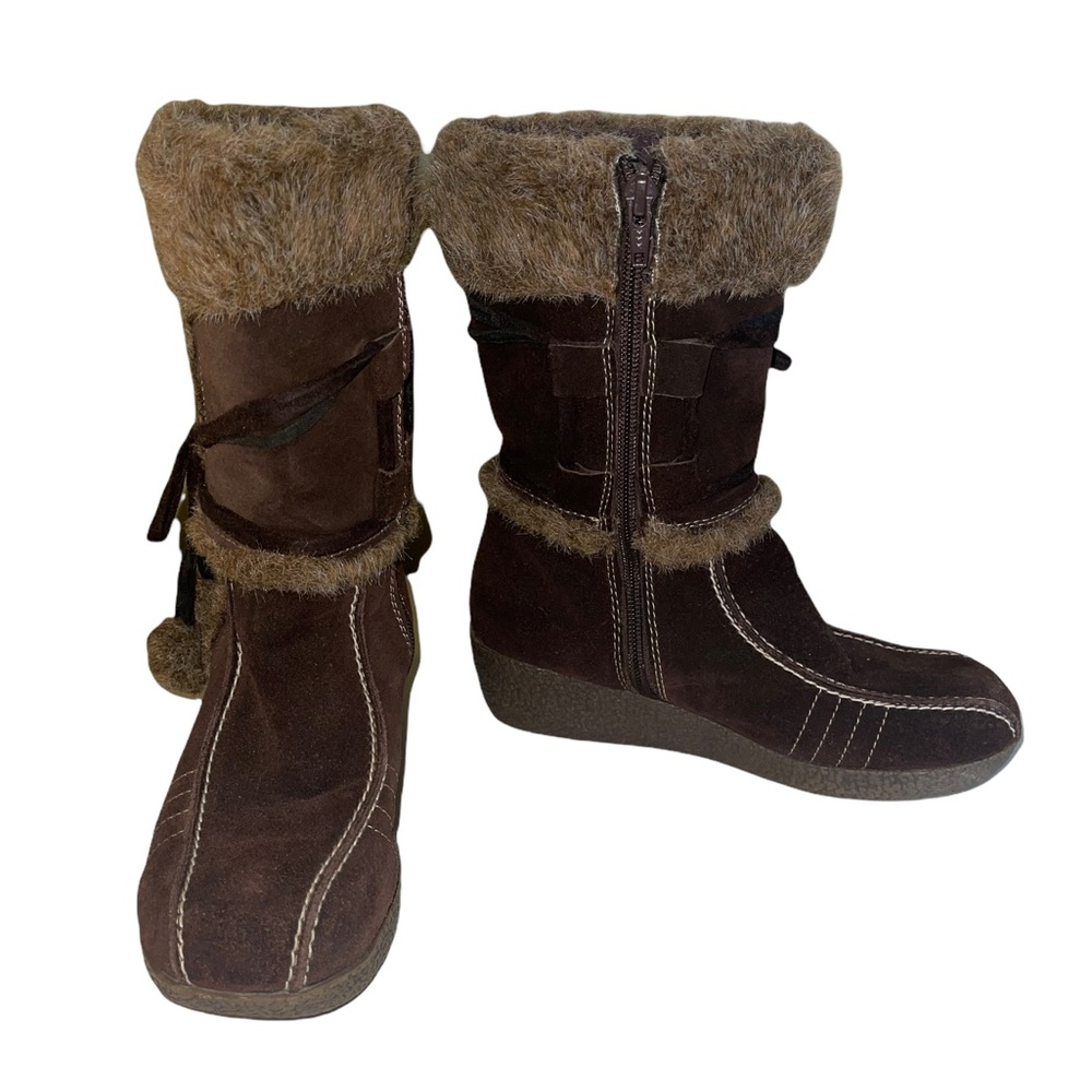 Vintage Size 4 Youth | Xhilaration Girls Cute & Fuzzy Faux Fur Trim Boots